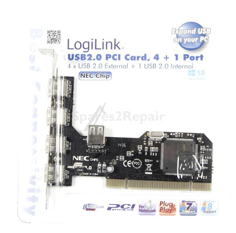 Logilink Usb Controller Pci - Pci Card, Usb 2.0 - 5-port, 4x External + 1x Internal, Nec