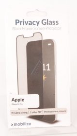 Mobilize Display Protective Film - 57285 Mobilize Privacy Glass Display Protection Film - Black Frame - For Apple Iphone 14 Pro