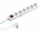 Bachmann 6 Way Socket Outlet Switch - 381 244s Selly 6-way Power Strip With Switch 1 5m White H05vv-f 3g1 50mm² With Increased Touch Protection