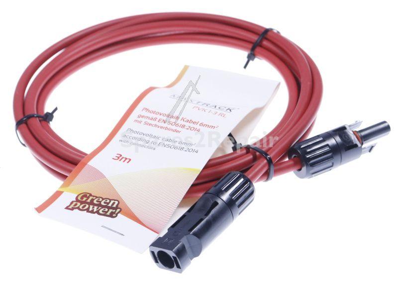 Cable/plugs/adapter - Pvk1-3r Photovoltaic (solar Panel) Cable 6mm² With Connector (mc4 Plug-mc4 Socket) Red 3m