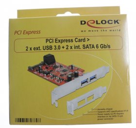 Delock Io Adapter - Pci Express Card > 2 X External Usb 3.0 + 2 X Internal Sata