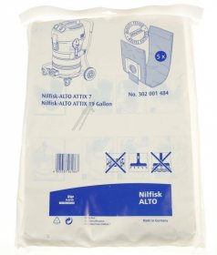 Nilfisk Vacuum Cleaner Bags - 302001484 Filter Bag Attix 7 5 Pcs