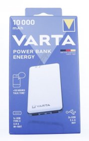 Varta Battery Consumer - 57976 101 111 Varta Power Bank Energy 10 000mah + Micro Usb Lead