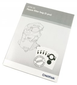 Nilfisk Vacuum Cleaner Bags - 107419591 Fleece Filter Bag 5 Pcs Attix 30