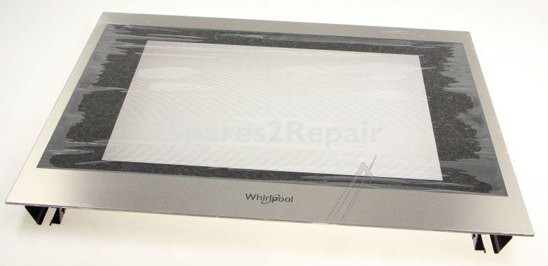 Whirlpool Oven outer Door - C00522028 488000522028 Ext Glass+mounting Rails Gebl