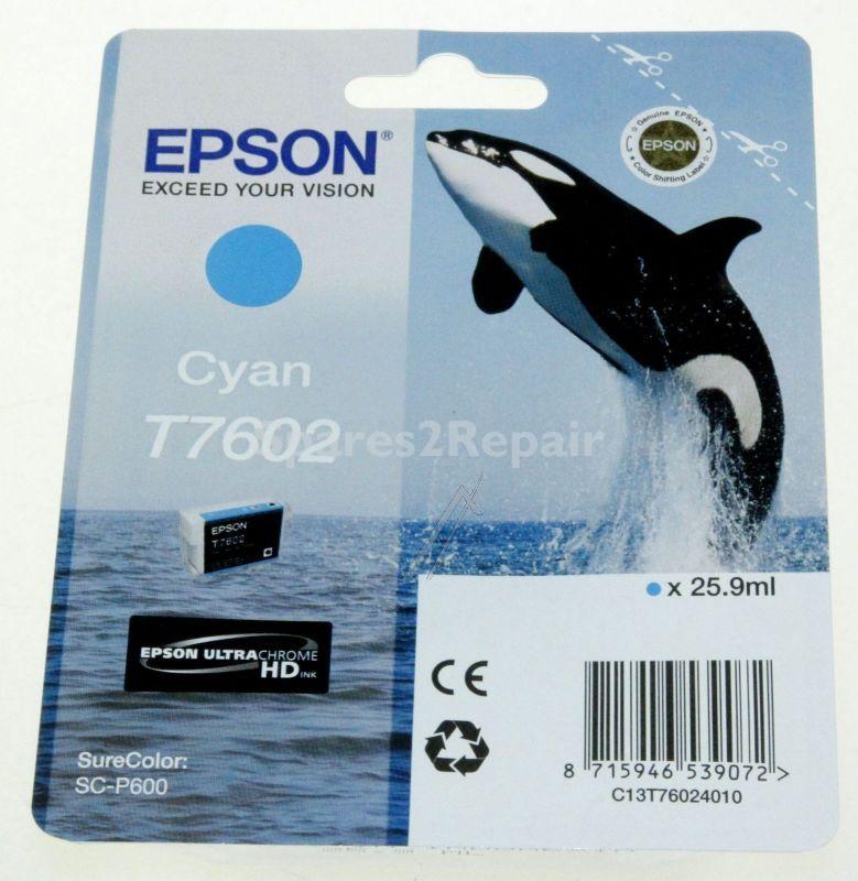 Epson Cartridge - T7602 C13t76024010 Ink Cartridge Cyan 25 9ml