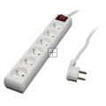 6 Way Socket Outlet Switch - Bloc 6 Prises+inter.+fiche Extra Plate Blanc-h05vv-f 3g1mm²