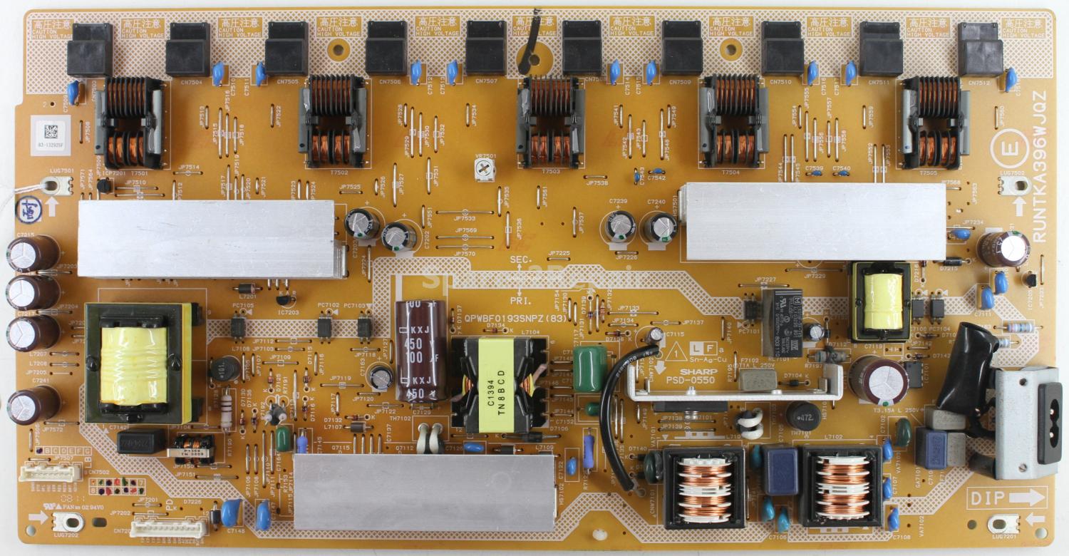 Sharp LC-32D44E-BK - Power Inverter - RUNTKA396WJQZ - QPWBF0193SNPZ(83) - KA396WJQZ - PSD-0550