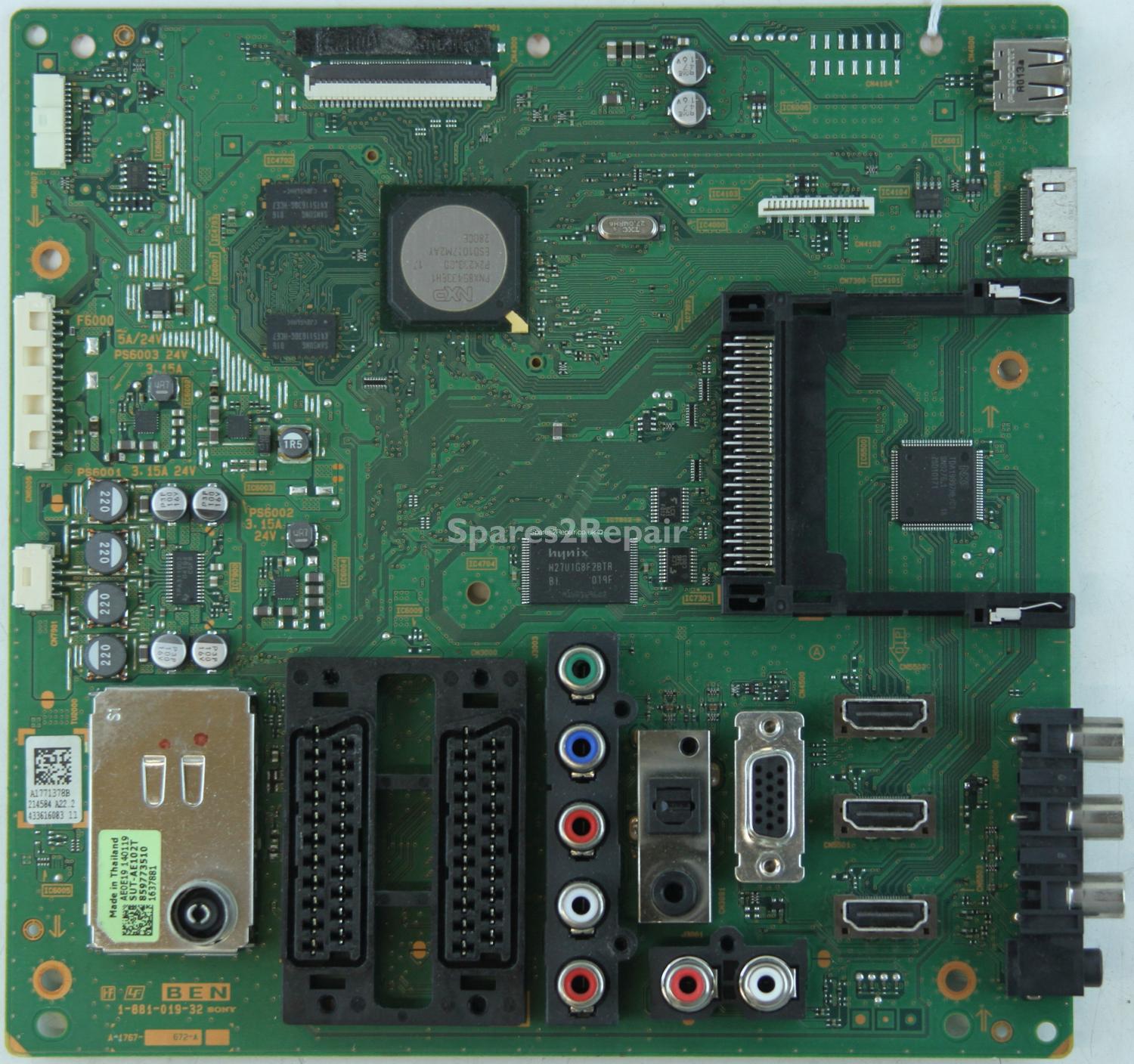 Sony KDL-32BX300 - Main AV - 1-881-019-32 - A-1767-672-A - A1771378B