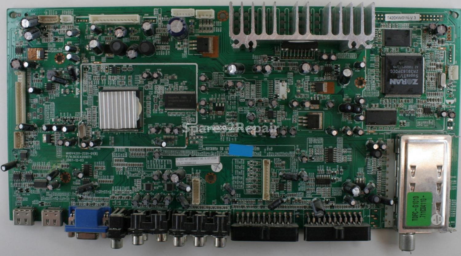 Tevion LCD4203ID - Main AV - MHDV4201-ZC01-01(B) - 303C4201073 - 221-071204005-00 - 20080123 - T420XW01N-V.3